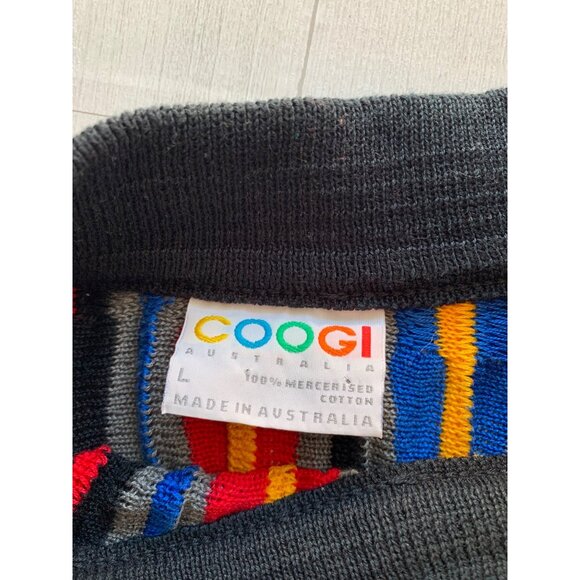Vtg COOGI Multicolor Striped Sweater L100% Mercerised Cotton Made In Australia - Picture 7 of 11